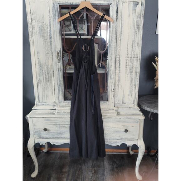 New Anthropologie Modern Black Pinafore Dress - Size 8 - Picture 6 of 6